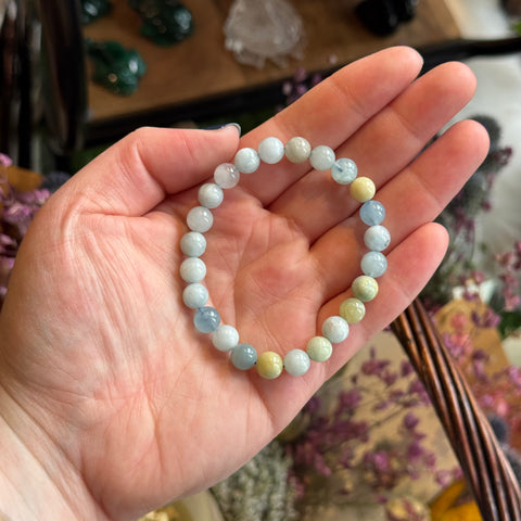 Ravenstone Crystals Aquamarine Stretch Bracelet