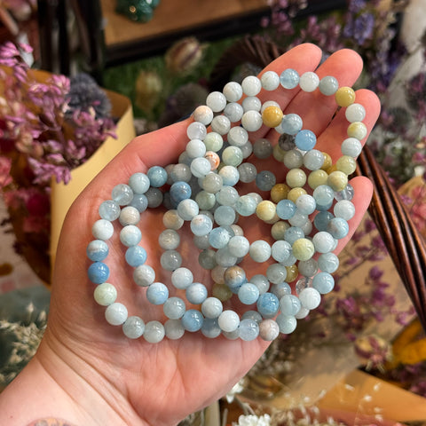 Ravenstone Crystals Aquamarine Stretch Bracelet