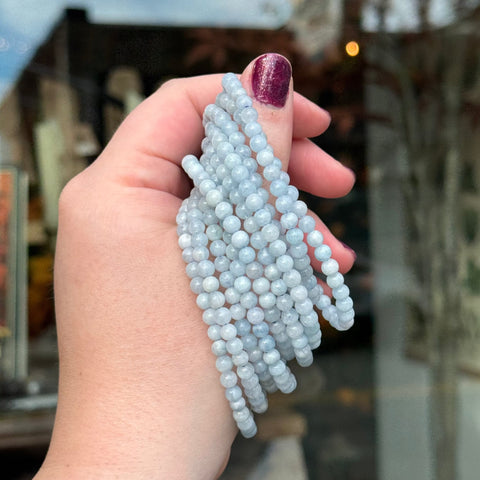 Ravenstone Crystals Aquamarine Stretch Bracelet | 4mm