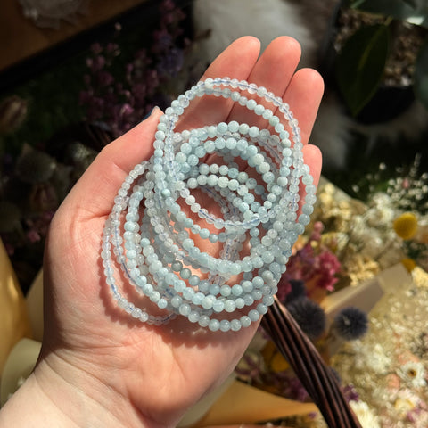 Ravenstone Crystals Aquamarine Stretch Bracelet | 4mm
