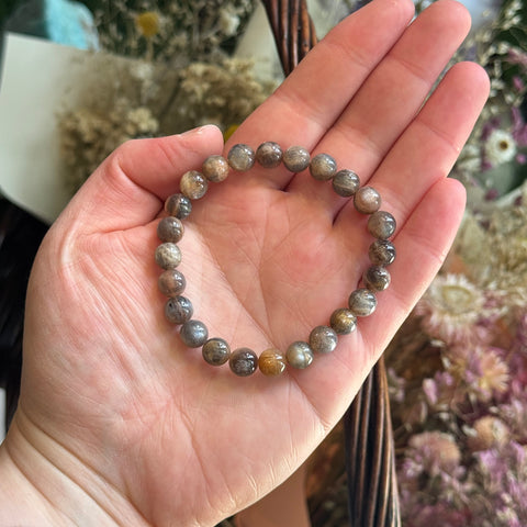 Ravenstone Crystals Black Moonstone Stretch Bracelet