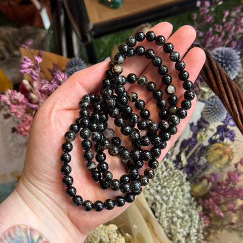 Ravenstone Crystals Black Tourmaline | Quartz Stretch Bracelet