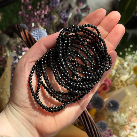 Ravenstone Crystals Black Tourmaline Stretch Bracelet | 4mm