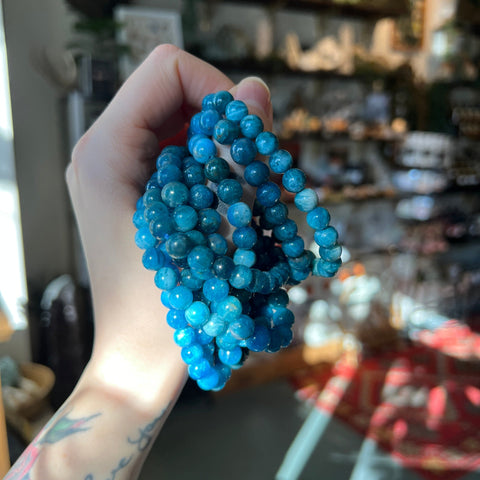 Ravenstone Crystals Blue Apatite Stretch Bracelet