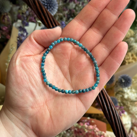 Ravenstone Crystals Blue Apatite Stretch Bracelet | 4mm
