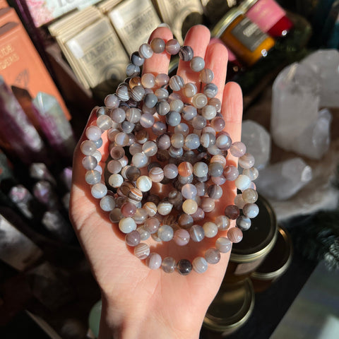 Ravenstone Crystals Botswana Agate Stretch Bracelet