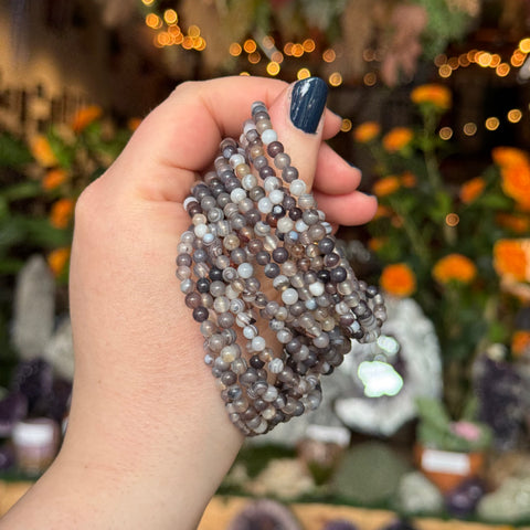 Ravenstone Crystals Botswana Agate Stretch Bracelet | 4mm