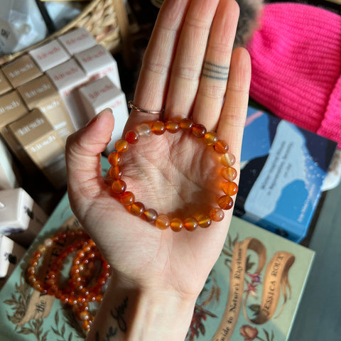 Ravenstone Crystals Carnelian Stretch Bracelet