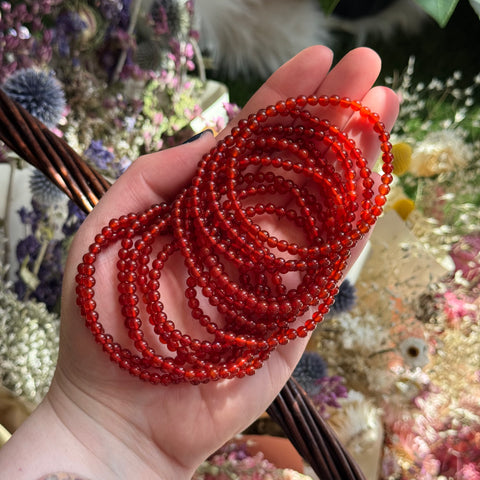 Ravenstone Crystals Carnelian Stretch Bracelet | 4mm