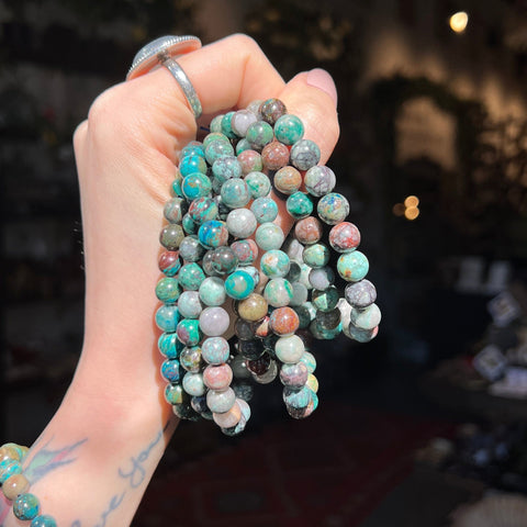 Ravenstone Crystals Chrysocolla Stretch Bracelet
