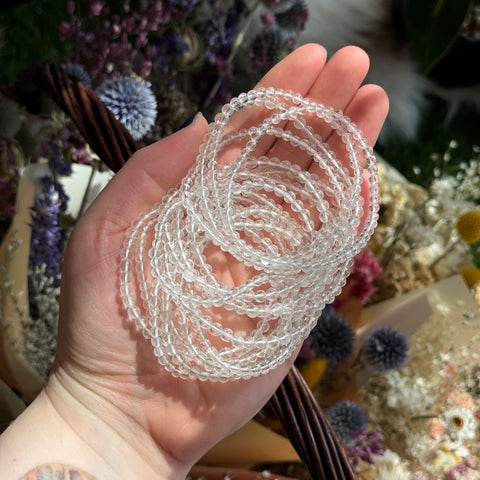 Ravenstone Crystals Clear Quartz Stretch Bracelet | 4mm