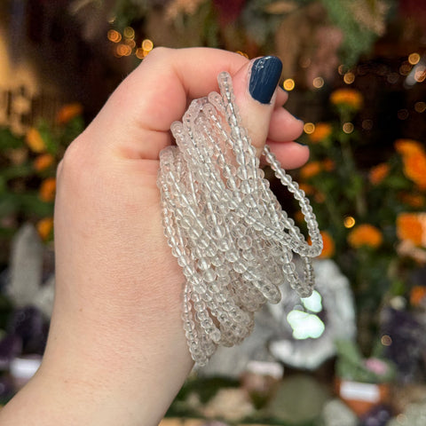 Ravenstone Crystals Clear Quartz Stretch Bracelet | 4mm