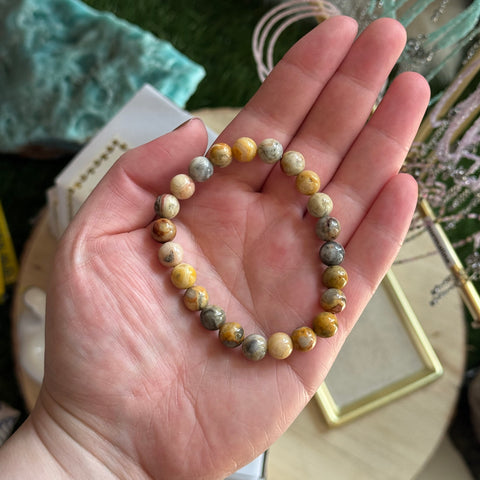 Ravenstone Crystals Crazy Lace Agate Stretch Bracelet
