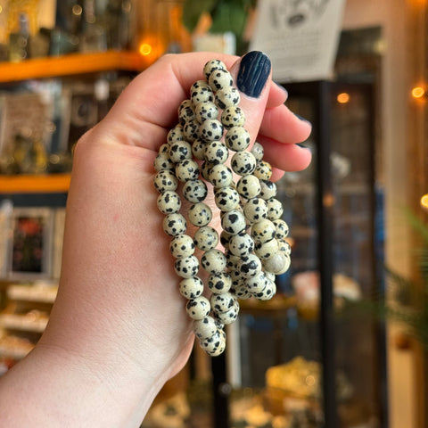 Ravenstone Crystals Dalmatian Jasper Stretch Bracelet
