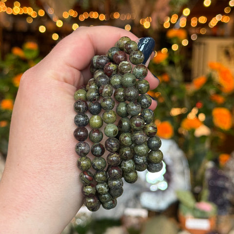 Ravenstone Crystals Dragon's Blood Jasper Stretch Bracelet