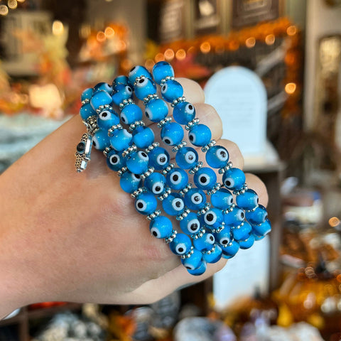 Ravenstone Crystals Evil Eye Stretch Bracelet | Blue