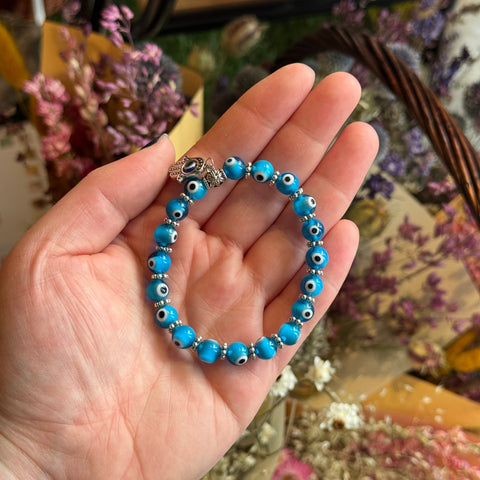Ravenstone Crystals Evil Eye Stretch Bracelet | Blue