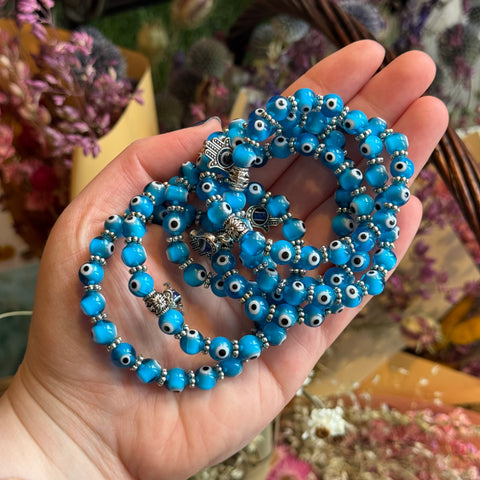 Ravenstone Crystals Evil Eye Stretch Bracelet | Blue