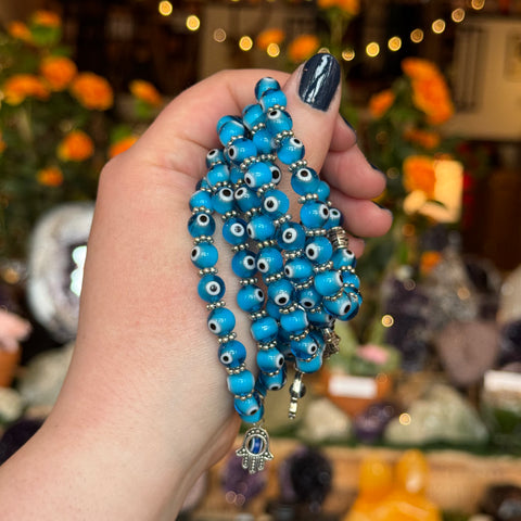 Ravenstone Crystals Evil Eye Stretch Bracelet | Blue