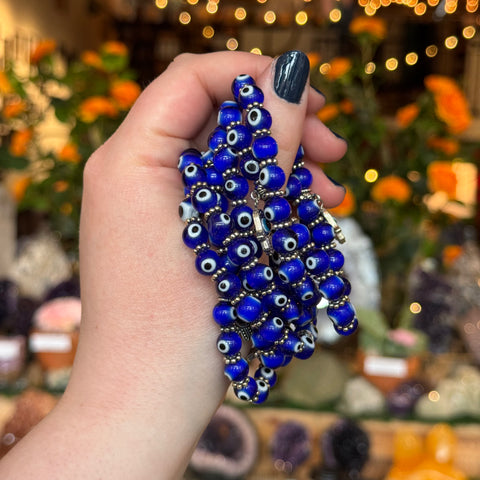 Ravenstone Crystals Evil Eye Stretch Bracelet | Dark Blue