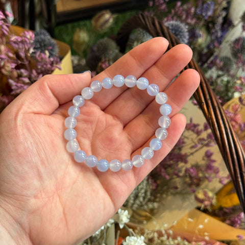 Ravenstone Crystals Extra Blue Chalcedony Stretch Bracelet
