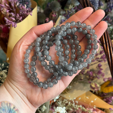 Ravenstone Crystals Extra Tourmalated Quartz Stretch Bracelet