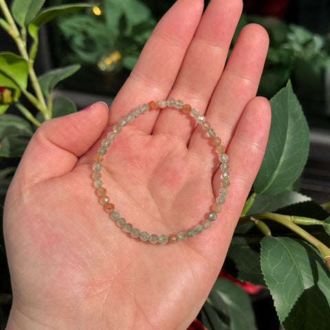 Ravenstone Crystals Faceted Arusha Sunstone Stretch Bracelet | 4mm