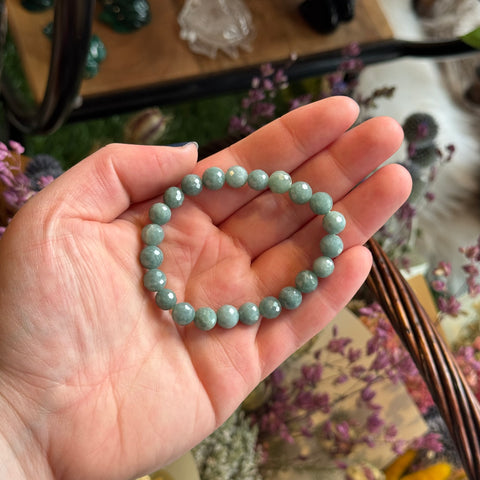 Ravenstone Crystals Faceted Jade Stretch Bracelet