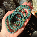 Ravenstone Crystals Faceted Moss Agate Stretch Bracelet