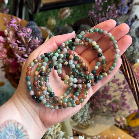 Ravenstone Crystals Faceted Ocean Jasper Stretch Bracelet