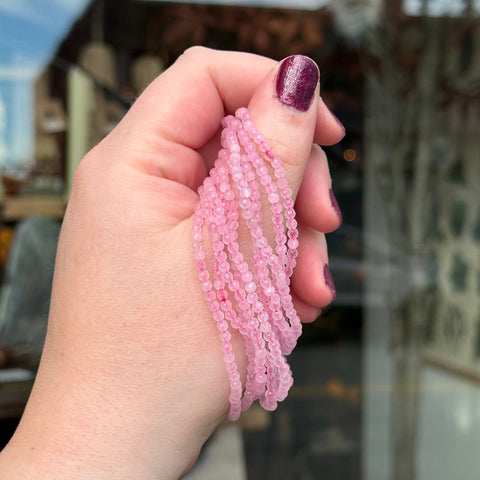 Ravenstone Crystals Faceted Rose Quartz Stretch Bracelet | 4mm