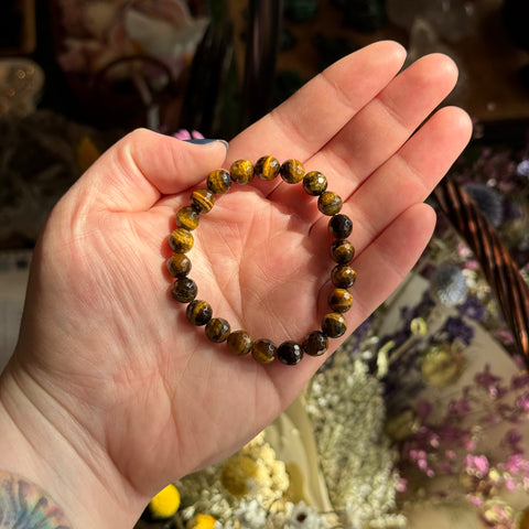 Ravenstone Crystals Faceted Tiger's Eye Stretch Bracelet