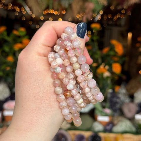 Ravenstone Crystals Flower Agate Stretch Bracelet