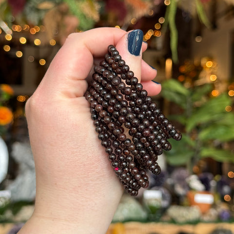 Ravenstone Crystals Garnet Stretch Bracelet | 4mm