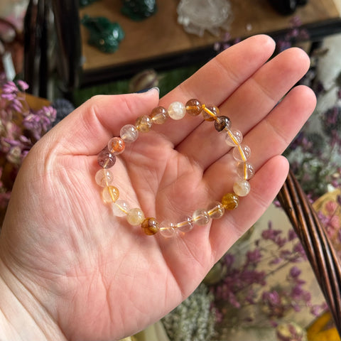 Ravenstone Crystals Golden Healer Quartz Stretch Bracelet
