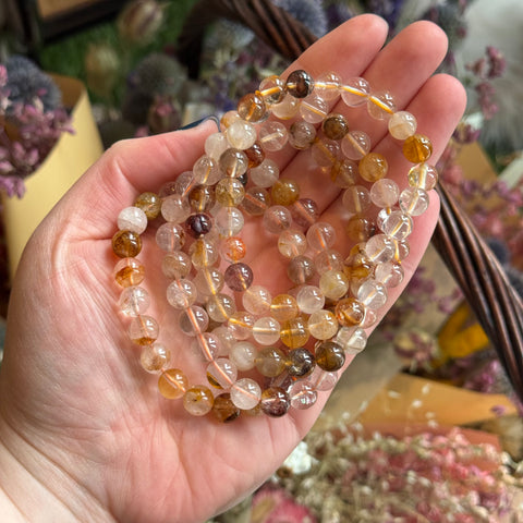 Ravenstone Crystals Golden Healer Quartz Stretch Bracelet