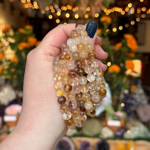 Ravenstone Crystals Golden Healer Quartz Stretch Bracelet