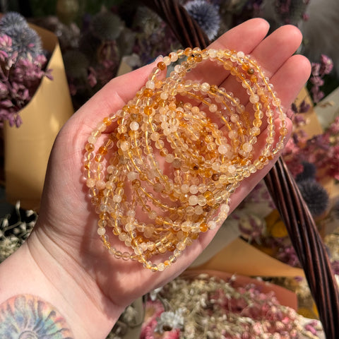 Ravenstone Crystals Golden Healer Quartz Stretch Bracelet | 4mm