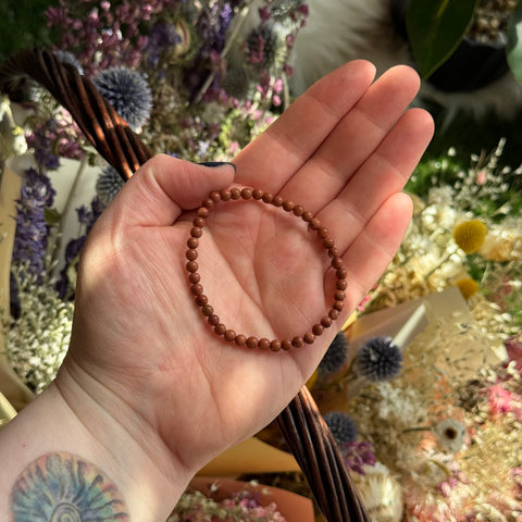 Ravenstone Crystals Goldstone Stretch Bracelet | 4mm