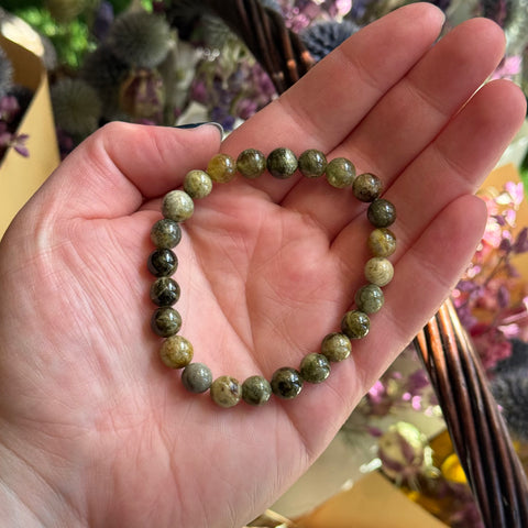 Ravenstone Crystals Green Garnet Stretch Bracelet