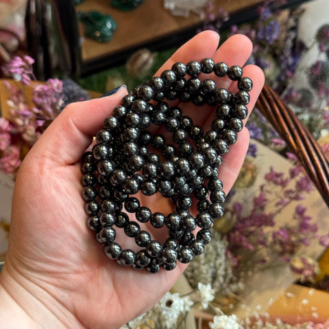 Ravenstone Crystals Hematite Stretch Bracelet