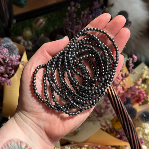 Ravenstone Crystals Hematite Stretch Bracelet | 4mm
