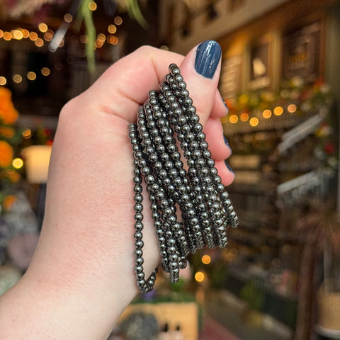 Ravenstone Crystals Hematite Stretch Bracelet | 4mm