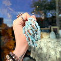 Ravenstone Crystals Larimar Chip Stretch Bracelet
