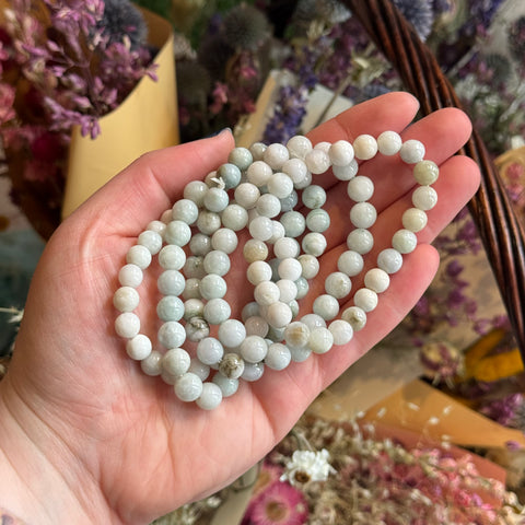 Ravenstone Crystals Light Jade Stretch Bracelet