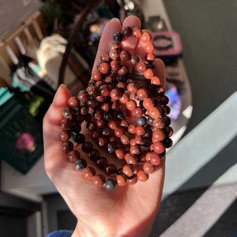Ravenstone Crystals Mahogany Obsidian Stretch Bracelet