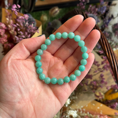 Ravenstone Crystals Mongolian Amazonite Stretch Bracelet