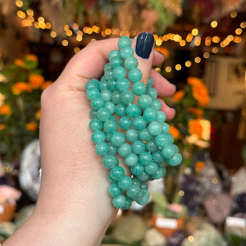 Ravenstone Crystals Mongolian Amazonite Stretch Bracelet