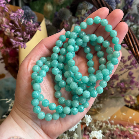 Ravenstone Crystals Mongolian Amazonite Stretch Bracelet