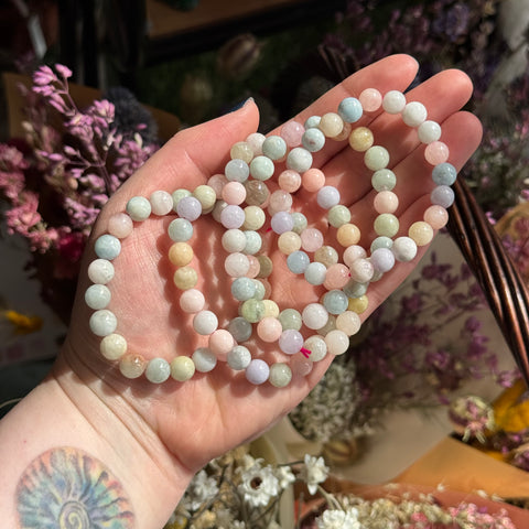 Ravenstone Crystals Morganite Stretch Bracelet